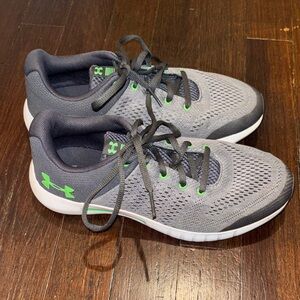 Under Armour Charcoal and Lime Athletic Shoes